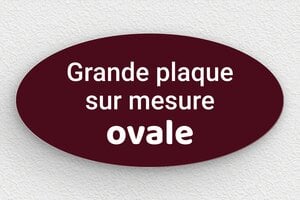 Plaque gravée bordeau - sur-mesure-l-pvc-oval-bordeau - 300 x 150 mm - bordeau-blanc - none - sur-mesure-l-pvc-oval-bordeau