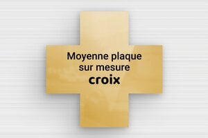 Plaque Croix Personnalisée - sur-mesure-m-laiton-croix - 150 x 150 mm - poli - none - sur-mesure-m-laiton-croix