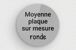 Plaque gravée argent - sur-mesure-m-plexi-gris-rond - 120 x 120 mm - gris-noir - none - sur-mesure-m-plexi-gris-rond