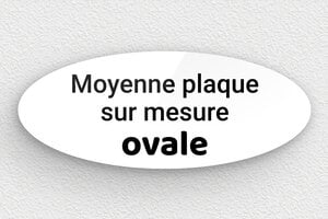 Plaque Plexiglass blanc sur mesure - Plexiglass - 150 x 60 mm - blanc-noir - none - sur-mesure-m-plexi-oval-blanc