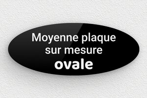 Plaque Plexiglass noir sur mesure - Plexiglass - 150 x 60 mm - noir-blanc - none - sur-mesure-m-plexi-oval-noir