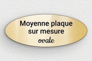 Plaque gravée dorée - sur-mesure-m-pvc-doree-oval - 150 x 60 mm - or-brillant-noir - none - sur-mesure-m-pvc-doree-oval