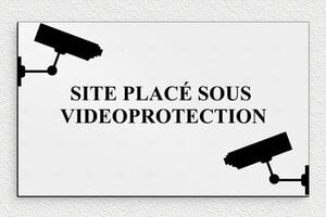 Panneau attention établissement sous video surveillance - Plaque sous vidéoprotection - 250 x 150 mm - PVC - gris-noir - glue - video-surveillance-003-2