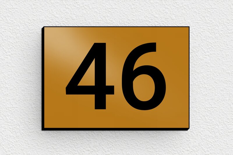 Numéro maison sur boîte aux lettres - PVC - 50 x 35 mm - or-noir - glue - num-maison-bal-003-1