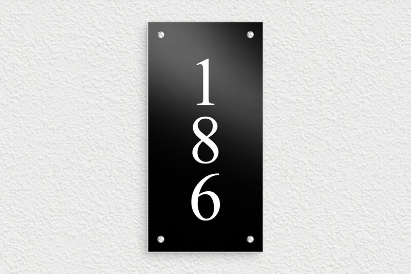 Numéro maison design noir - Aluminium - 100 x 200 mm - noir - screws - num-maison-design-noir-037-1