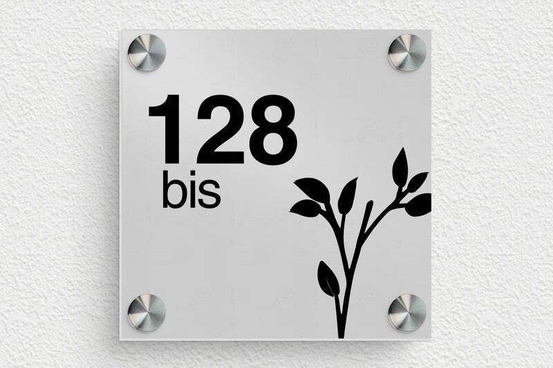 Numero de maison gris anthracite  - Aluminium - 100 x 100 mm - anodise - screws-spacer - num-maison-gris-004-1