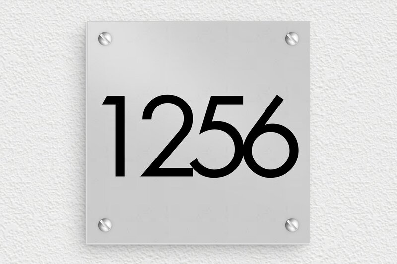 Plaque numéro maison en inox  - Aluminium - 100 x 100 mm - anodise - screws - num-maison-metal-007--1