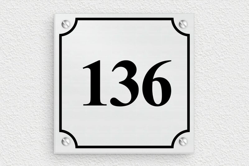 Numéro de porte original à personnaliser - Aluminium - 100 x 100 mm - brosse - screws - numero-maison-metal-001-3