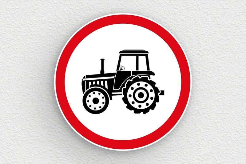 Panneau signalétique - Panneau interdit aux engins agricoles - 300 x 300 mm - PVC - custom - glue - panneau-agricole-002-3