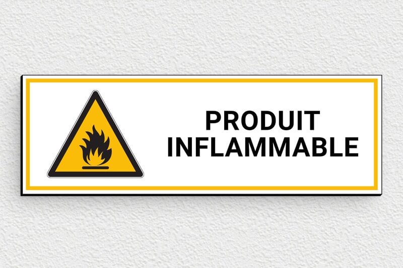 Panneau danger - Plaque produit inflammable - 150 x 50 mm - PVC - custom - glue - panneau-chimique-003-3