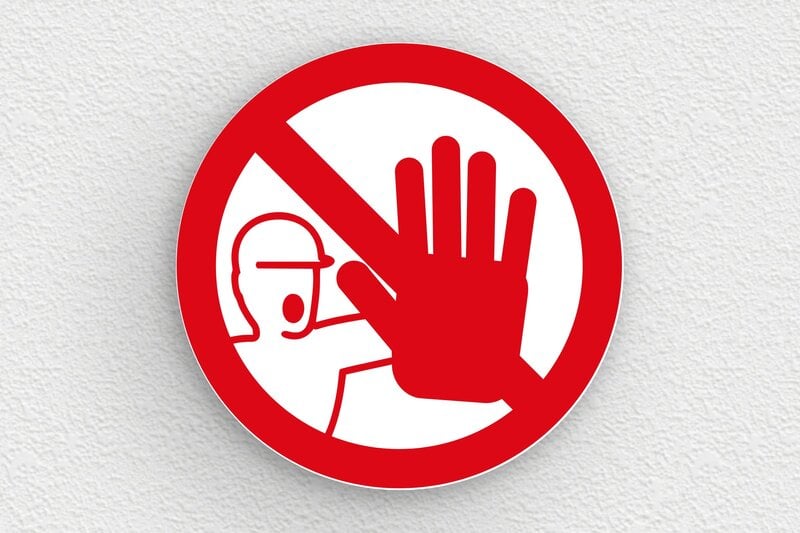 Panneau signalétique - Panneau rond interdiction d'entrer - 300 x 300 mm - PVC - blanc-rouge - glue - panneau-danger-003-3