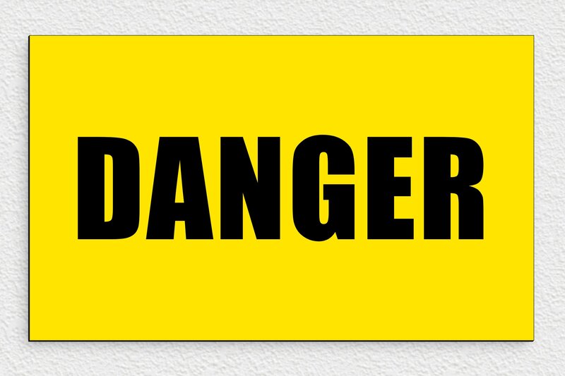 Panneau danger - Panneau danger - 330 x 200 mm - PVC - jaune-noir - glue - panneau-danger-006-3