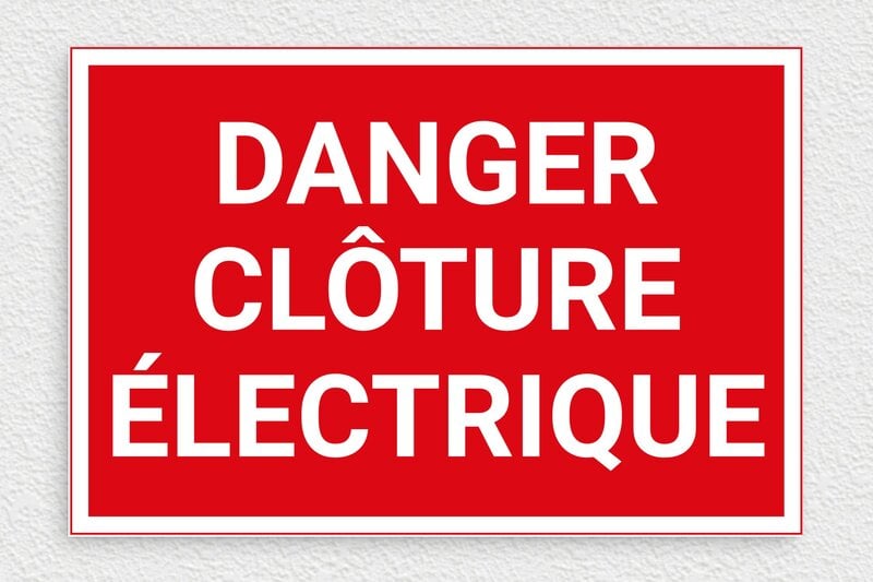 Panneau avertissement - Panneau danger clôture électrique - 300 x 200 mm - PVC - rouge-blanc - glue - panneau-electrique-003-3