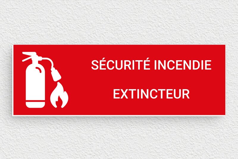 Panneau sécurité incendie - Plaque sécurité incendie extincteur - 150 x 50 mm - PVC - rouge-blanc - glue - panneau-extincteur-001-3