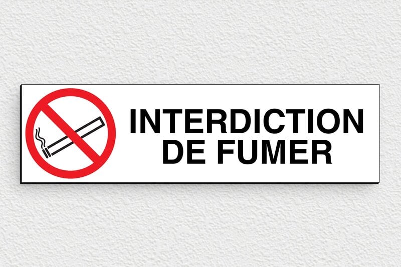 Affiche interdiction de fumer et vapoter - Plaque interdiction de fumer - 200 x 55 mm - PVC - custom - glue - panneau-fumer-001-3