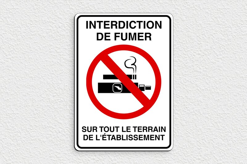 Affiche interdiction de fumer et vapoter - PVC - 150 x 210 mm - custom - glue - panneau-fumer-vapoter-004-3