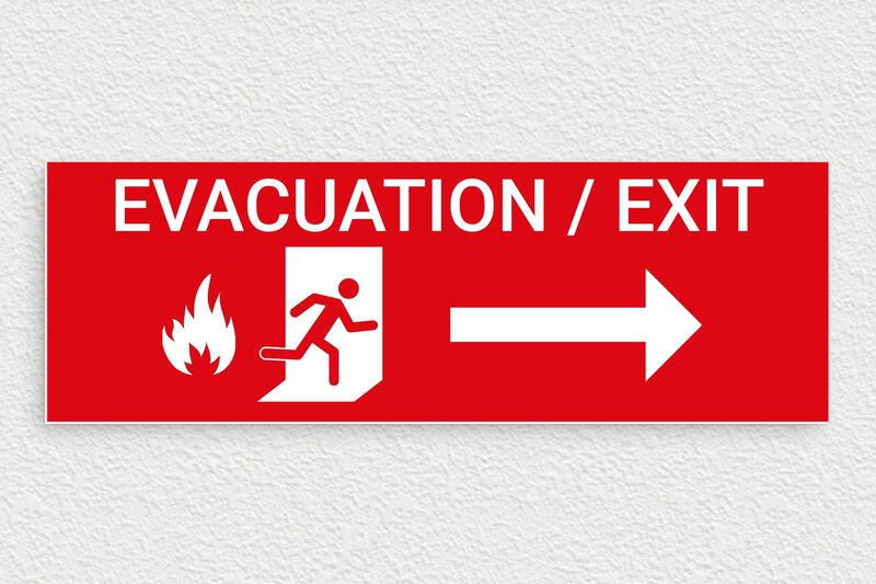 Panneau sécurité incendie - Panneau évacuation incendie - 300 x 100 mm - PVC - rouge-blanc - glue - panneau-incendie-001-3