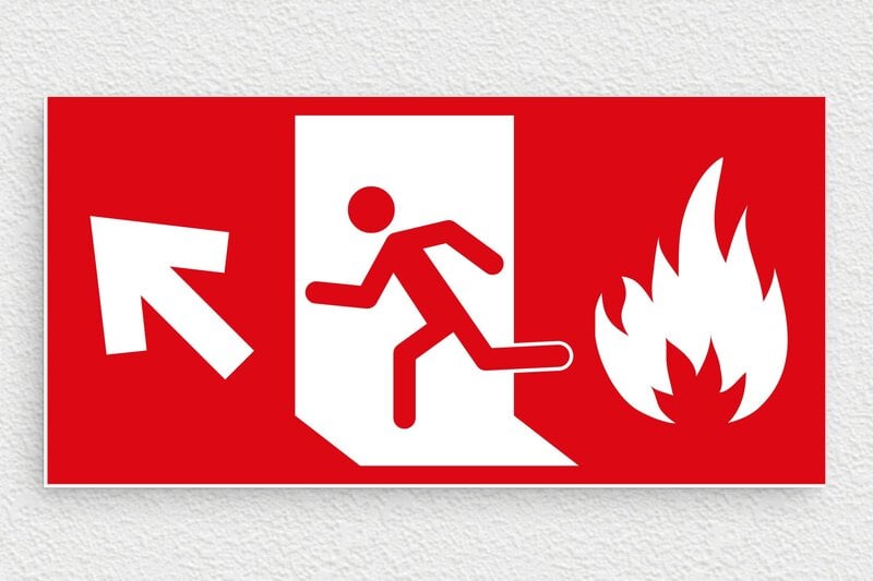 Panneau sécurité incendie - Panneau sortie de secours incendie - 200 x 100 mm - PVC - rouge-blanc - glue - panneau-incendie-002-3