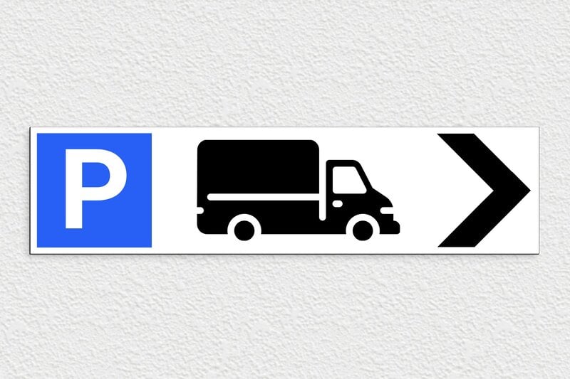 Panneau signalétique - Panneau parking livraison à droite - 600 x 150 mm - PVC - custom - glue - panneau-livraison-004-3