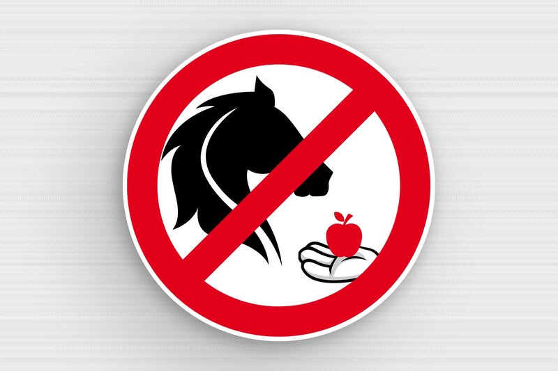 Panneau ne pas nourrir les chevaux - PVC - 200 x 200 mm - custom - glue - panneau-ne-pas-nourrir-chevaux-002-3