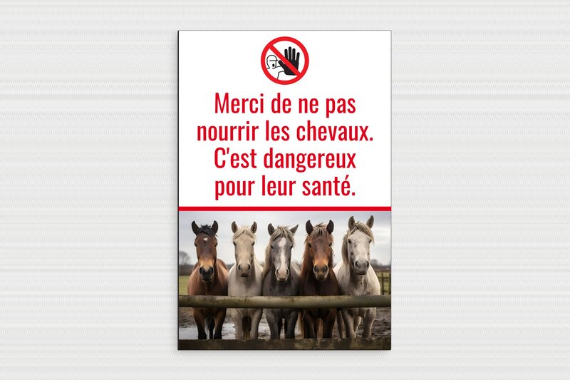 Panneau ne pas nourrir les chevaux - PVC - 200 x 300 mm - custom - glue - panneau-ne-pas-nourrir-chevaux-006-3