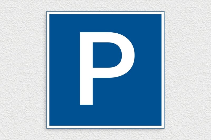 Panneau parking - 300 x 300 mm - PVC - bleu-blanc - none - panneau-parking-001-3