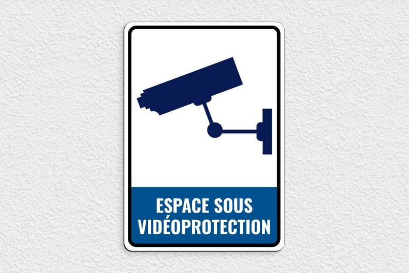 Panneau de signalisation - Panneau espace sous vidéoprotection - 210 x 300 mm - PVC - custom - glue - panneau-videoprotection-002-3