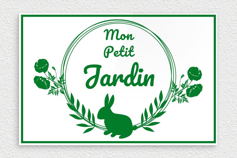 Plaque Jardin - Plexiglass - 300 x 200 mm - blanc-vert - none - pl-decorjardin-005-4