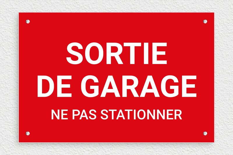 Panneau interdiction de stationner - PVC - 300 x 200 mm - rouge-blanc - screws - pl-garage-002-1