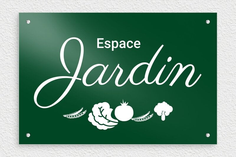 Plaque Jardin - Aluminium - 300 x 200 mm - vert - screws - pl-maison-jardin-metal-007-1