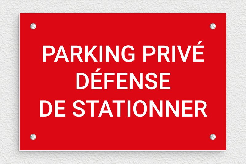 Panneau interdiction de stationner - PVC - 210 x 140 mm - rouge-blanc - screws - pl-plastique-013-1