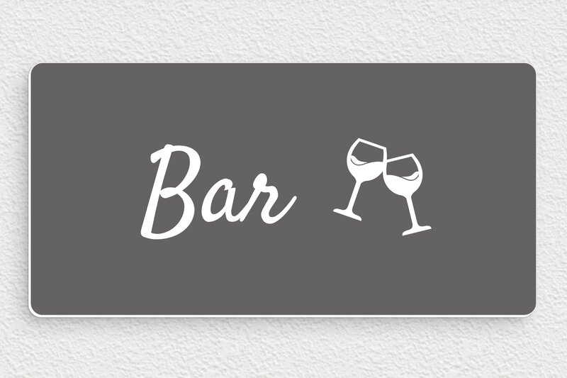 Panneau bar vintage - PVC - 200 x 100 mm - gris-souris-blanc - none - pl-villa-035-1