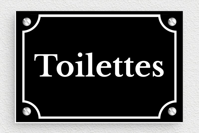 Plaque de porte WC - Toilettes et salle de bains - PVC - 120 x 80 mm - noir-blanc - screws - plaque-de-porte-salle-de-bain-et-toilettes-007-2