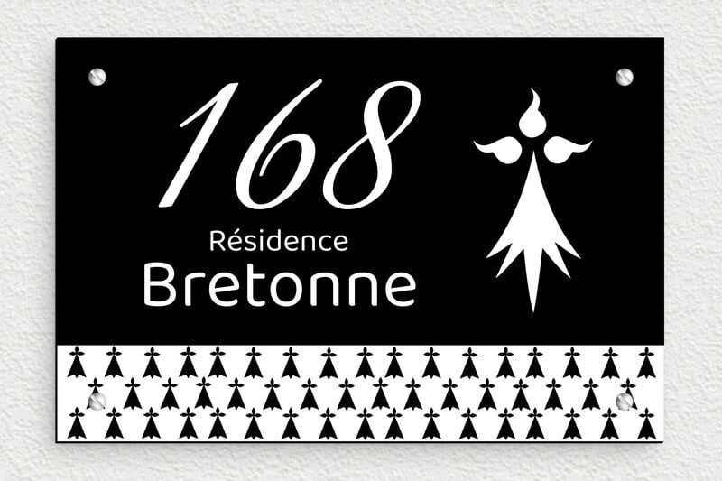 Plaque maison bretonne - PVC - 210 x 140 mm - custom - screws - plaque-maison-region-013-1