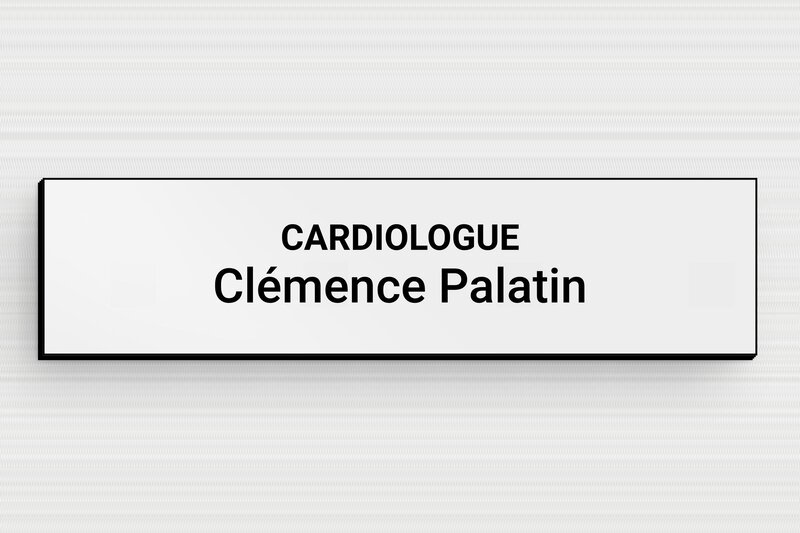 Plaque cardiologue - PVC - 100 x 25 mm - gris-noir - glue - plaquepro-job-cardiologue-002-1
