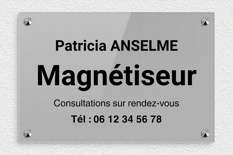 Plaque Magnétiseur - Plexiglass - 300 x 200 mm - gris-noir - screws-caps - plaquepro-job-magnetiseur-001-4
