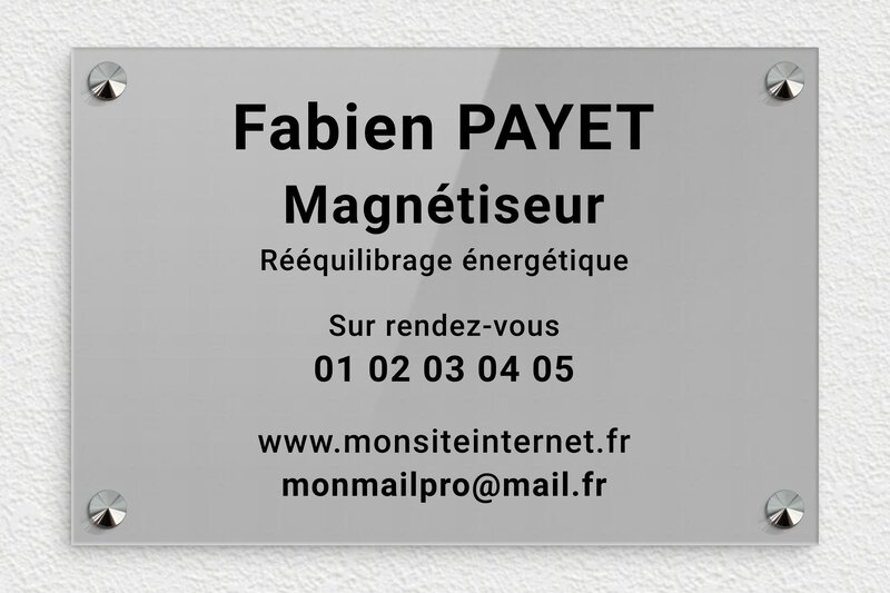 Plaque Magnétiseur - Plexiglass - 300 x 200 mm - gris-noir - screws-caps - plaquepro-job-magnetiseur-002-0