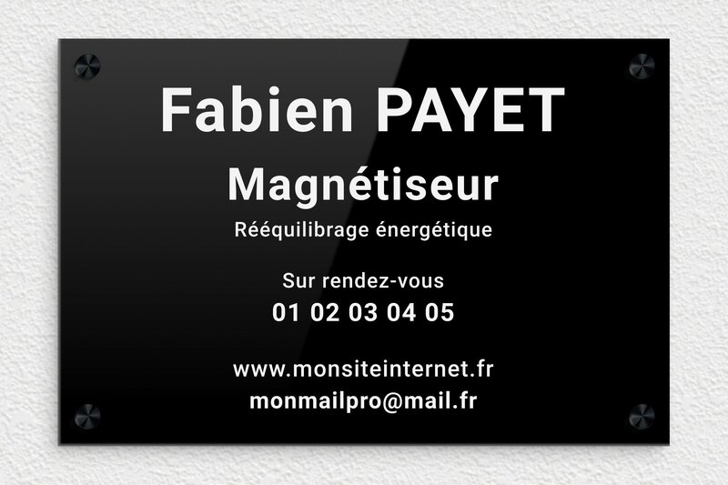 Plaque Magnétiseur - Plexiglass - 300 x 200 mm - noir-blanc - screws-caps - plaquepro-job-magnetiseur-002-1