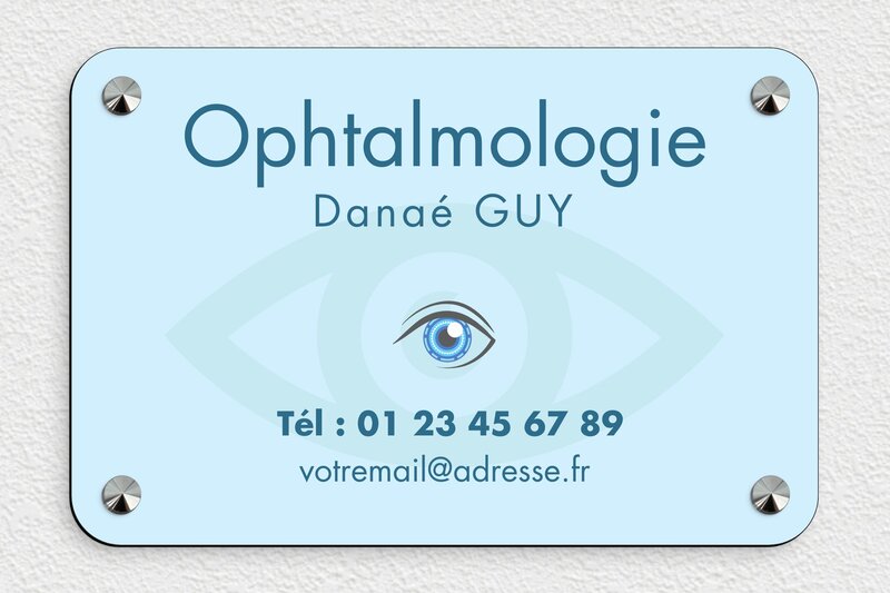 Plaque ophtalmologue - PVC - 300 x 200 mm - custom - screws-caps - plaquepro-job-ophtalmologie-quadri-002-3