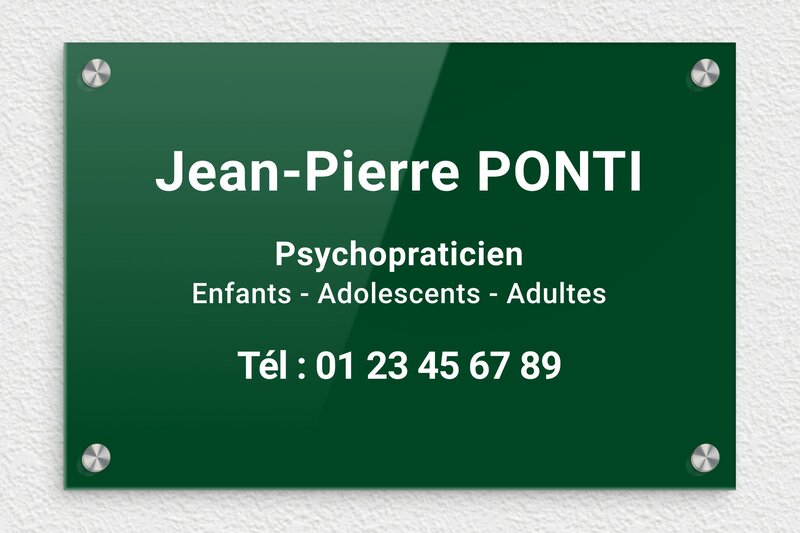 Plaque professionnelle psychomotricien - Plexiglass - 300 x 200 mm - custom - screws-caps - plaquepro-job-psychopraticien-004-4