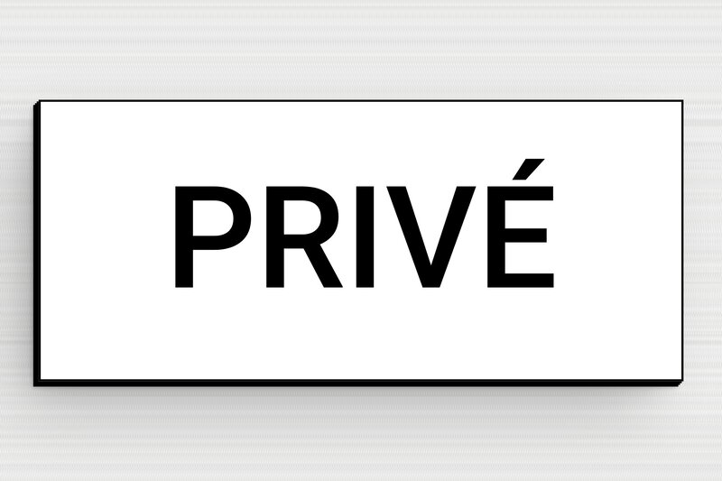 Plaque de porte PVC - PVC - 80 x 35 mm - blanc-noir - screws - pp-piece-010-4