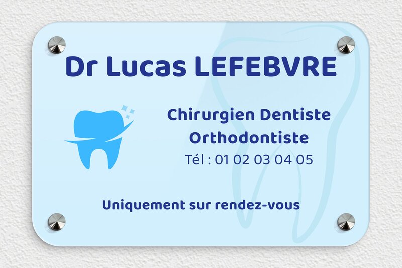 Plaque orthodontiste - Plexiglass - 300 x 200 mm - custom - screws-caps - ppro-dentiste-quadri-001-3