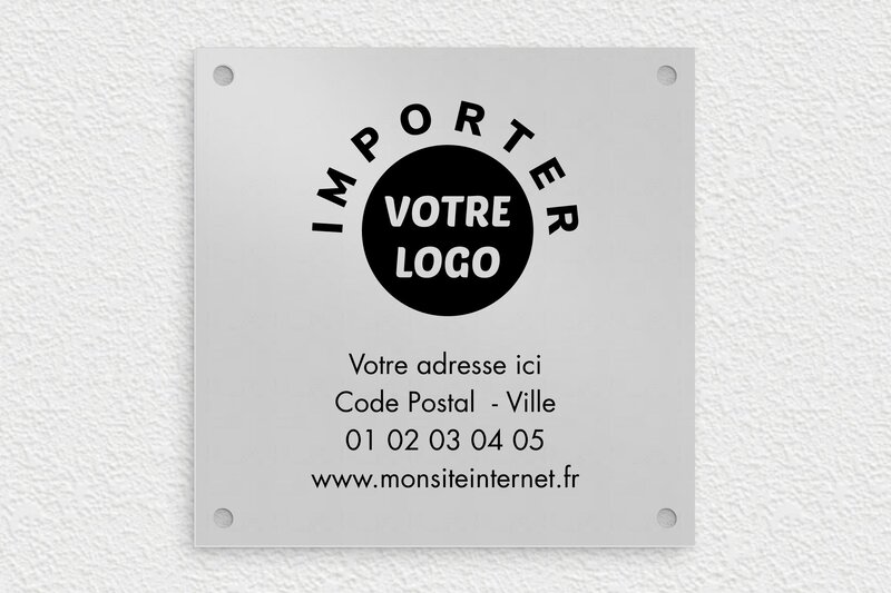 Plaque professionnelle association - Aluminium - 200 x 200 mm - anodise - holes-only - ppro-entreprise-005-5