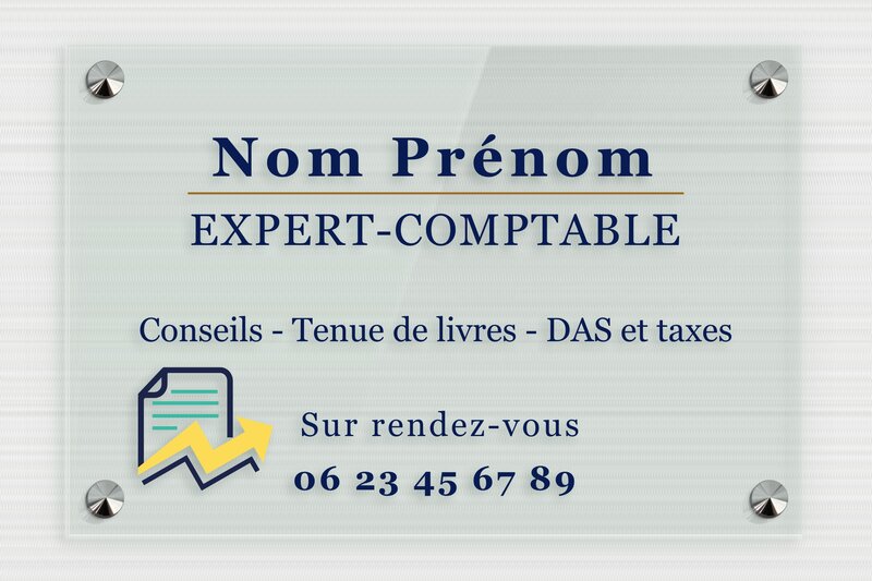 Plaque Expert comptable - Plexi Transparent Vert - 300 x 200 mm - vert - screws-caps - ppro-expert-comptable-006-4