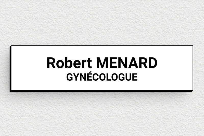Plaque Gynécologue - PVC - 100 x 25 mm - blanc-noir - glue - ppro-gynecologue-005-1