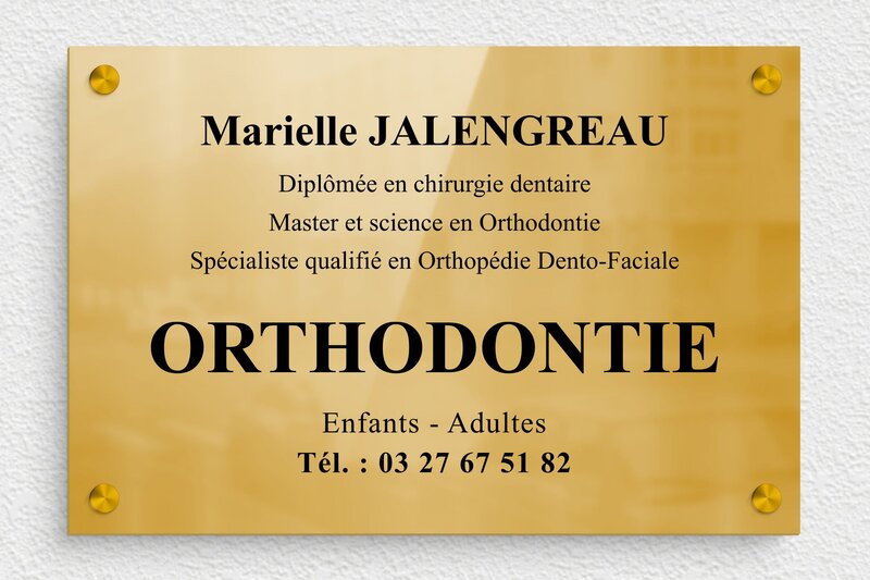 Plaque orthodontiste - Laiton - 300 x 200 mm - poli - screws-spacer - ppro-job-orthodontiste-003-1