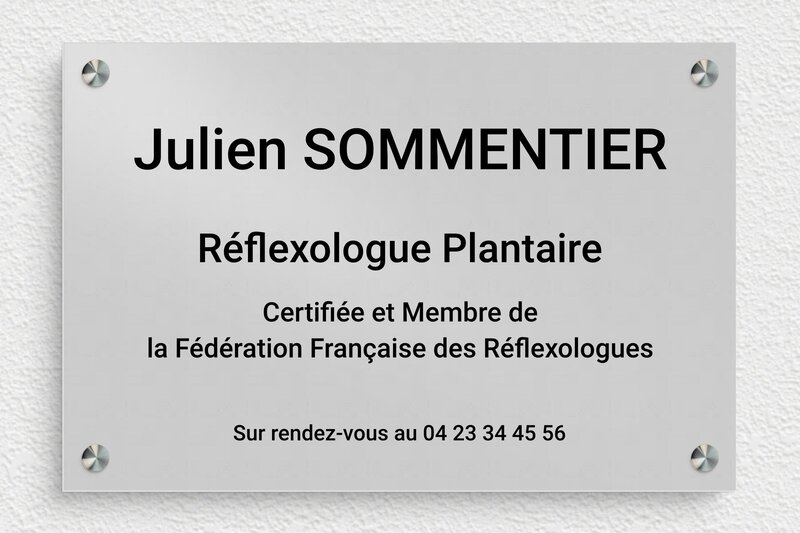 Plaque Réflexologue - Aluminium - 300 x 200 mm - anodise - screws-spacer - ppro-job-reflexologue-004-1