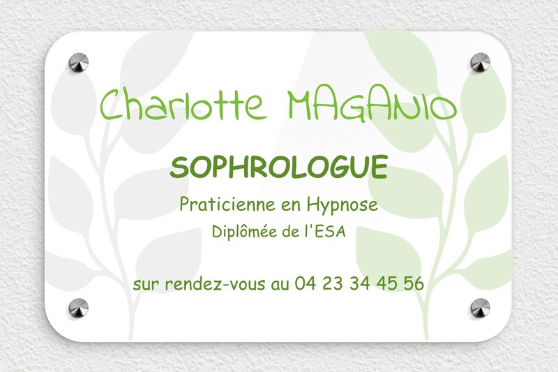 Plaque sophrologue - Plexiglass - 300 x 200 mm - custom - screws-caps - ppro-job-sophrologue-quadri-002-3