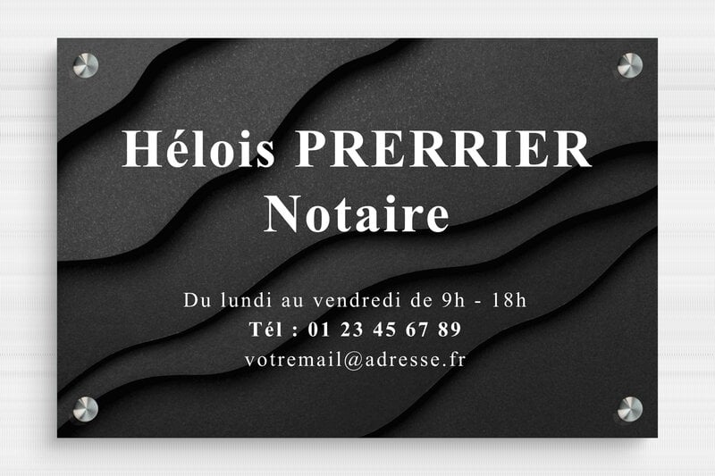 Plaque Notaire - Plexiglass - 300 x 200 mm - custom - screws-spacer - ppro-notaire-008-4