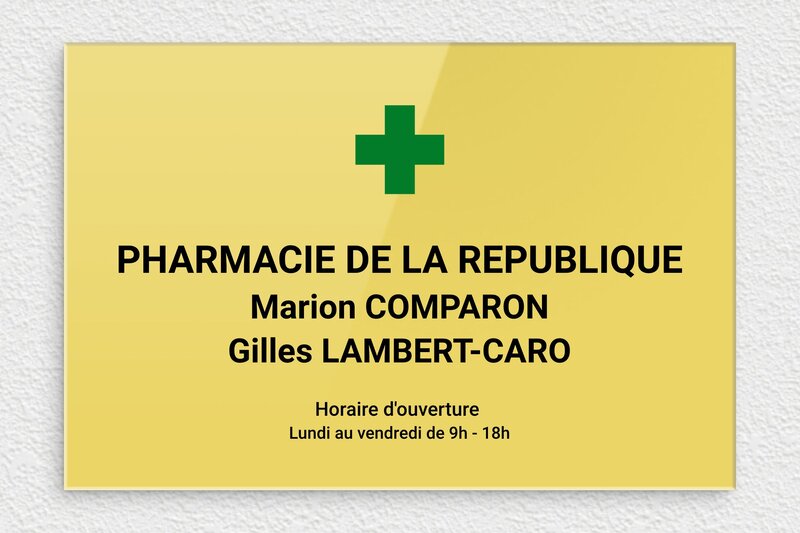 Plaque Pharmacie - Plexiglass - 300 x 200 mm - custom - none - ppro-pharmacie-002-2